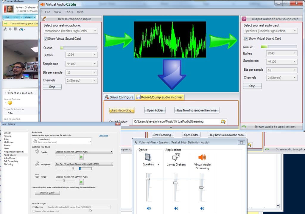 how to setup virtual audio cable for skype